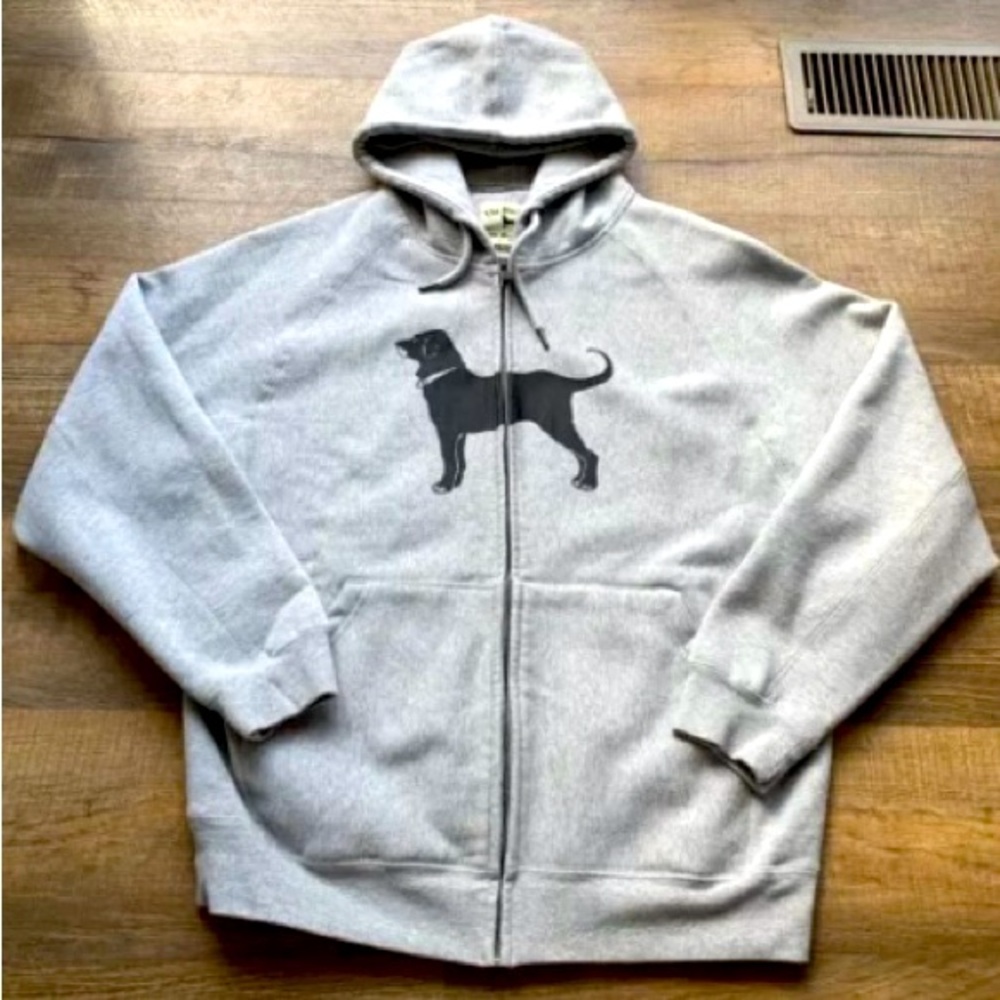 The Black Dog Martha's Vineyard Gray Heavyweight Zip Up Hoodie Sweatshirt